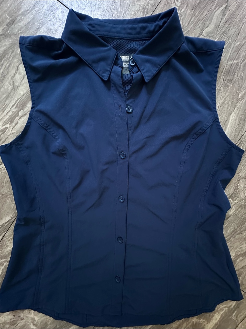 Reel Legends Adventure Sleeveless Fishing Shirt Navy Blue Women's PL 0047